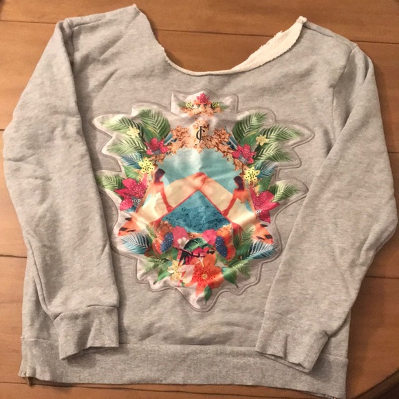 NWOT Juicy Couture off the shoulder sweatshirt - Picture 1 of 7